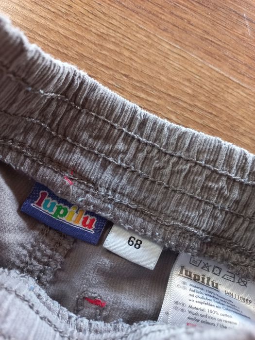 Spodenki niemowlęce sztruksowe lupilu r.68