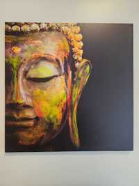 Quadro Buddha - 50x50 cm - Fundo Preto