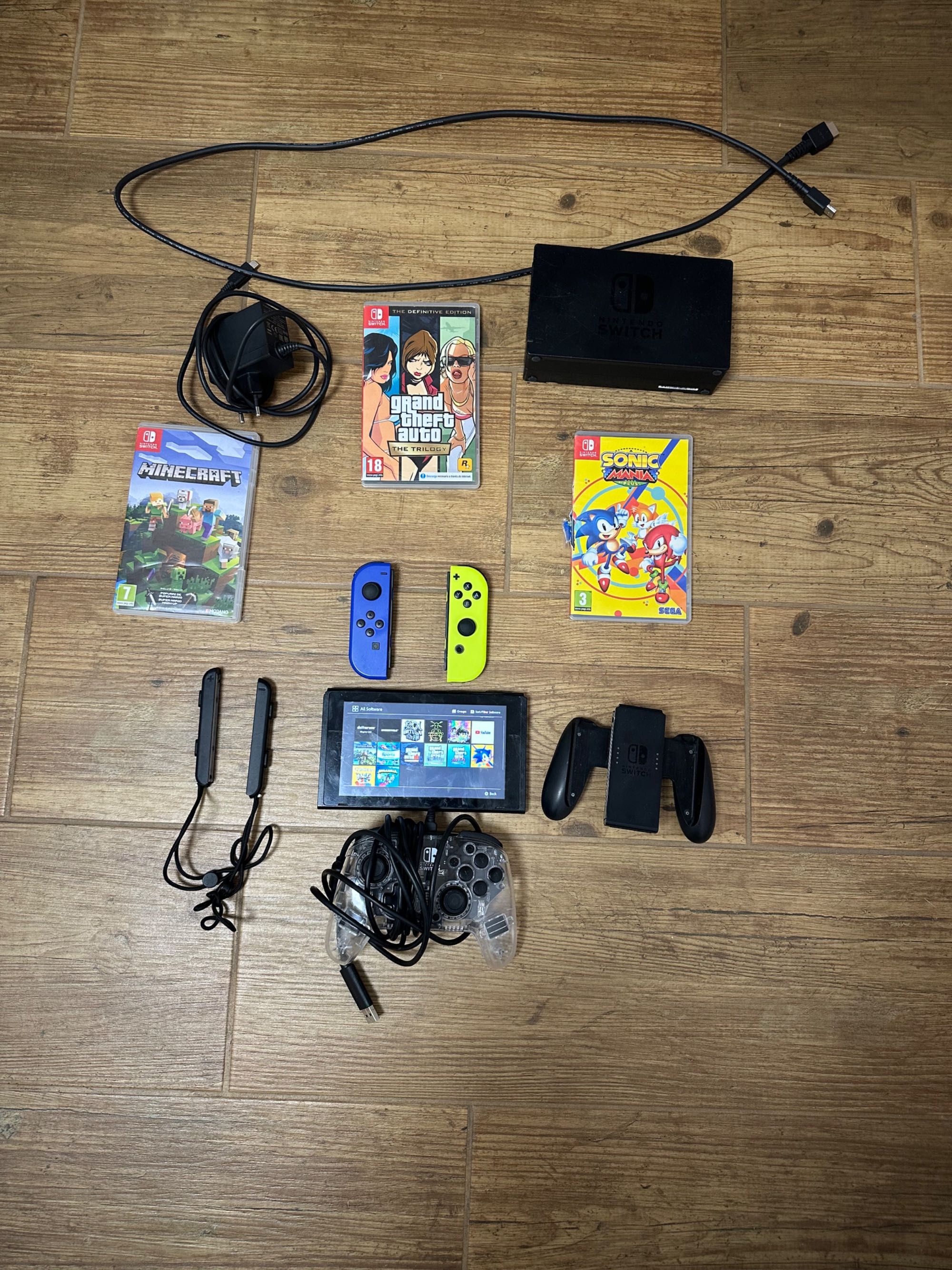 Nintendo Switch/oryginalne akcesoria/12 gier