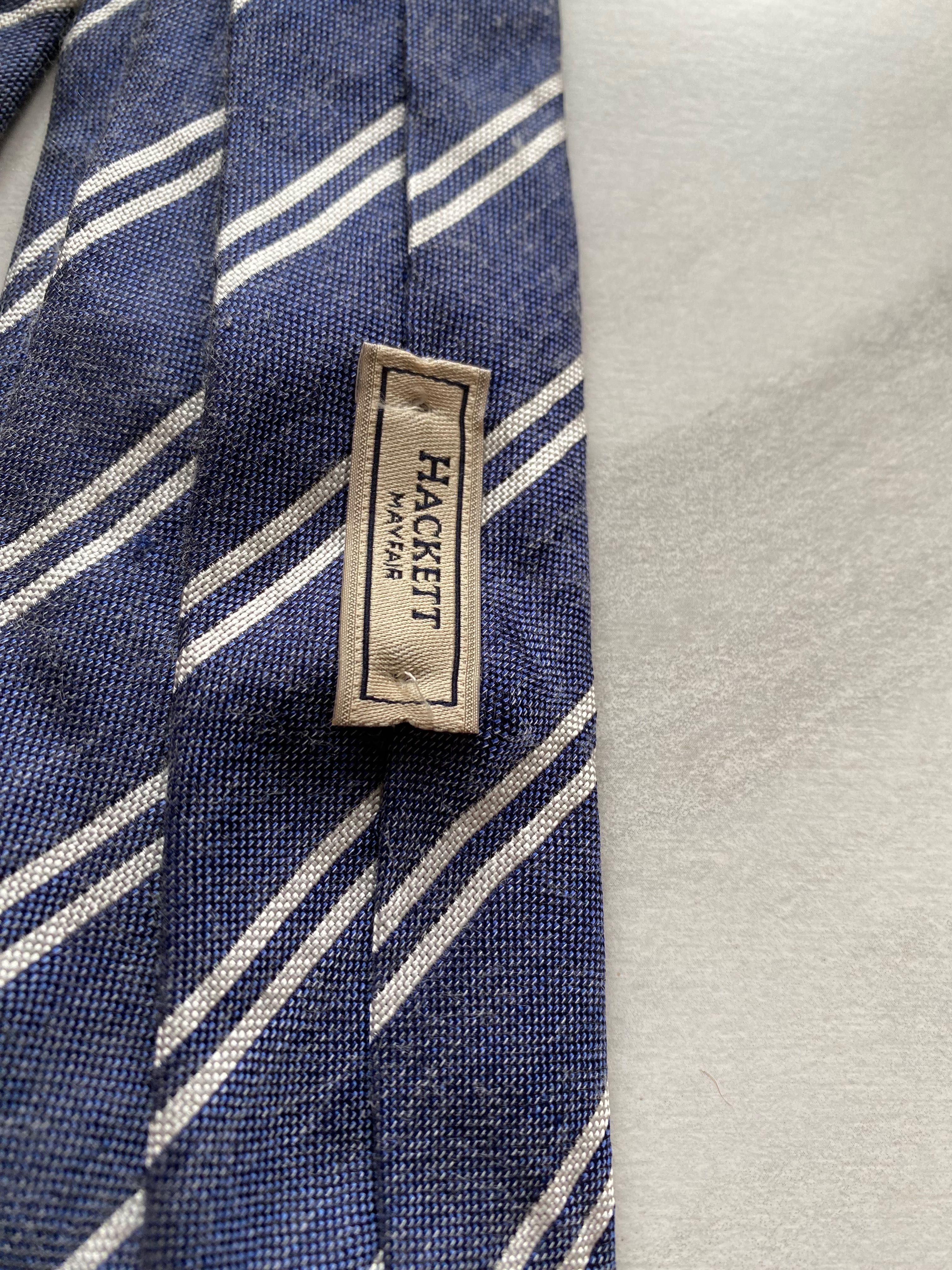 Krawat w paski Hackett London mayfair z jedwabiu casual made in ital