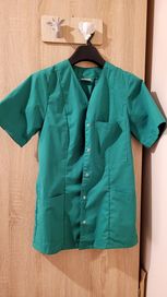 Zielona bluza medyczna rozpinana XS/S scrubs