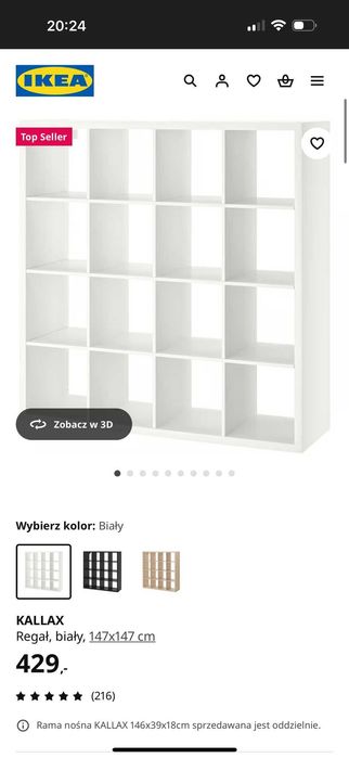 Regał Kallax biały stan idealny 147x147cm