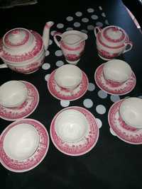 Serviço de chá louça Sacavem Gilman-Estátua - rosa vermelho
