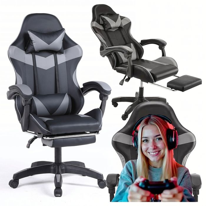 Fotel gamingowy biurowy obrotowy kubełkowy krzesło biurko mocne do 150