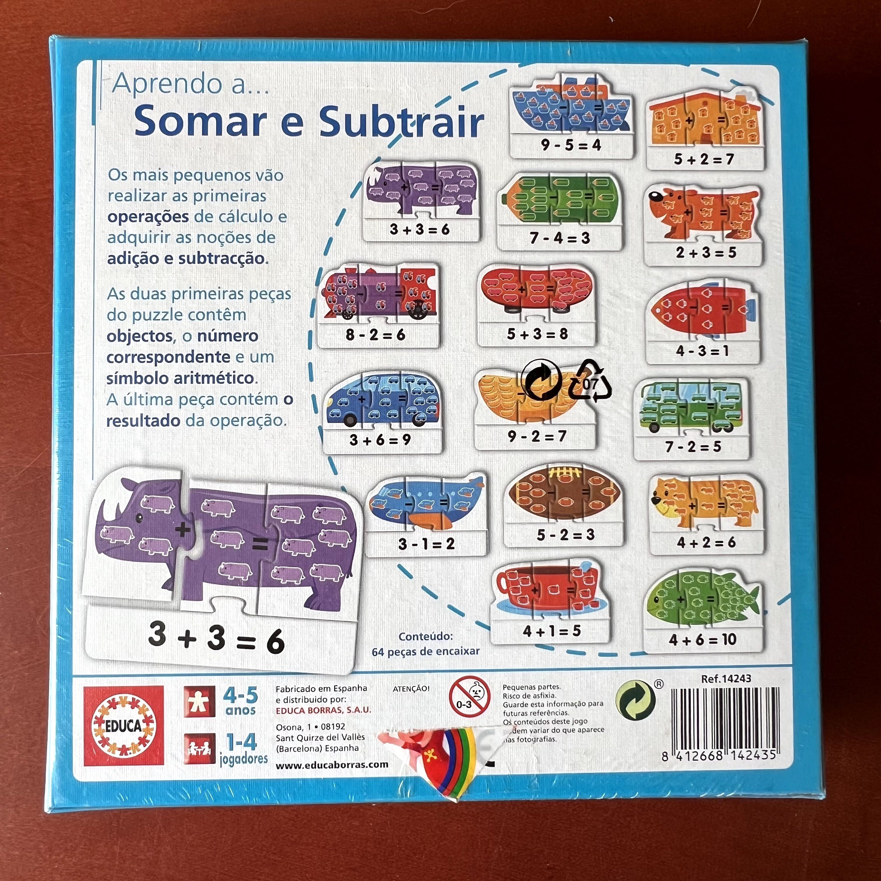 Puzzle Somas e Subtrair - Novo - Ainda p/ Abrir