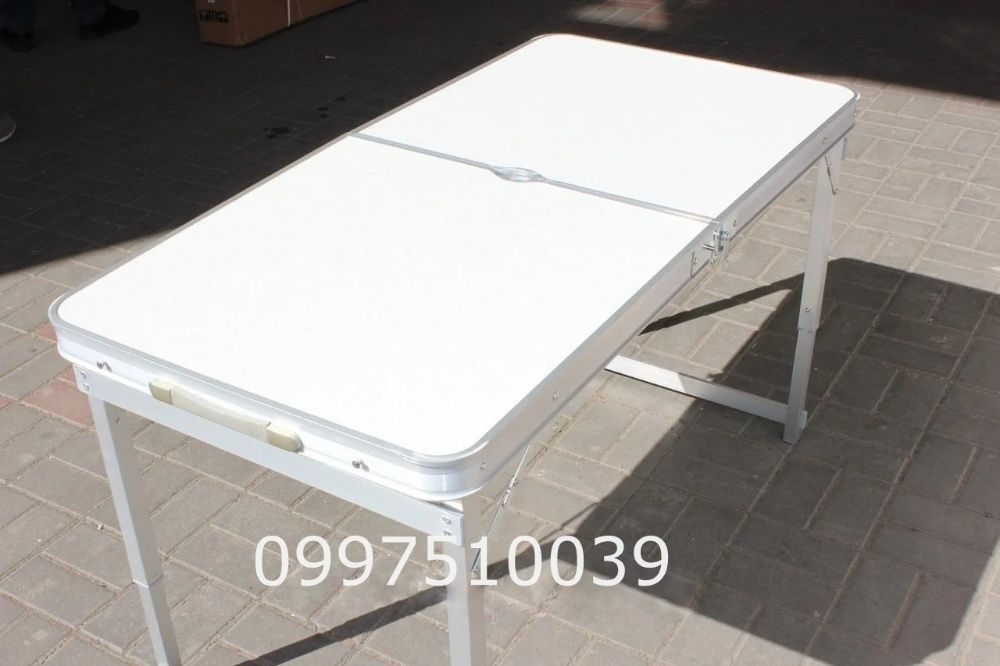 Удобный стол для пикника УСИЛЕННЫЙ + 4 стула. Раскладной столик БЕЛЫЙ