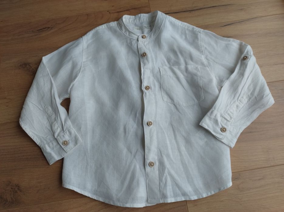 Biała koszula 116 Zara len jak nowa