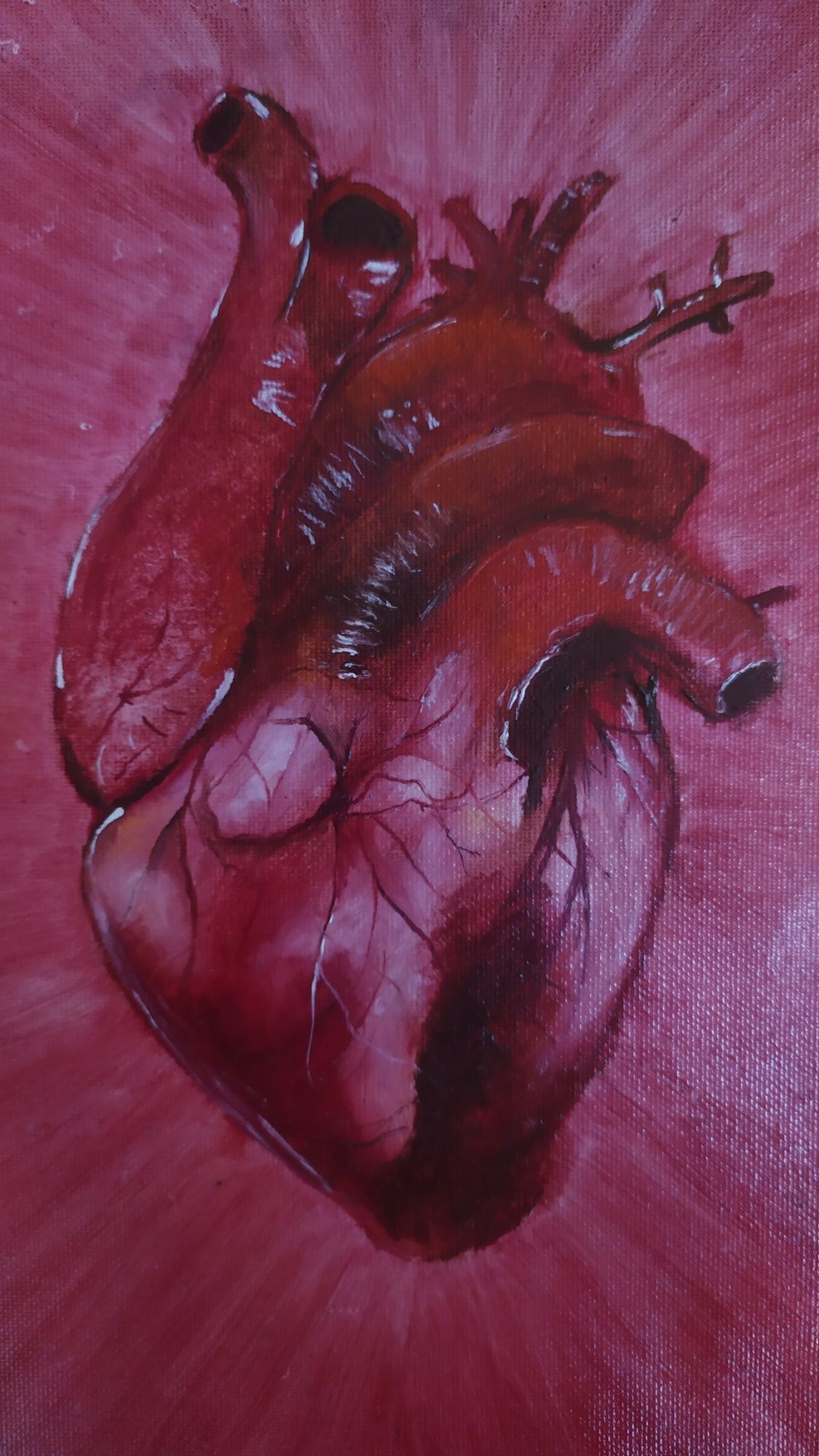 Рисунок на холсте "сердце"