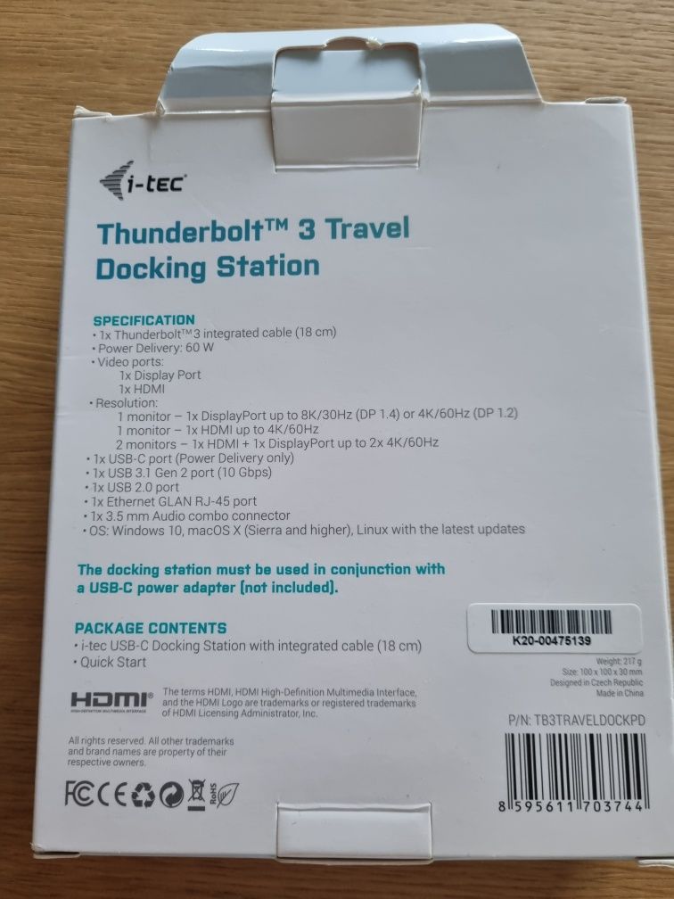 Stacja dokująca i-Tec Thunderbolt 3 Travel Docking Station