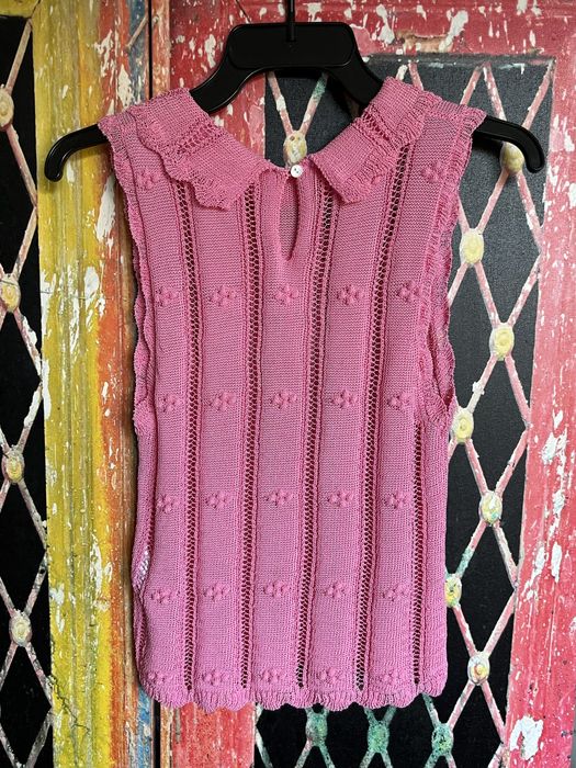 Różowa bawełniana damska kamizelka bez rękawów vest Zara [S]