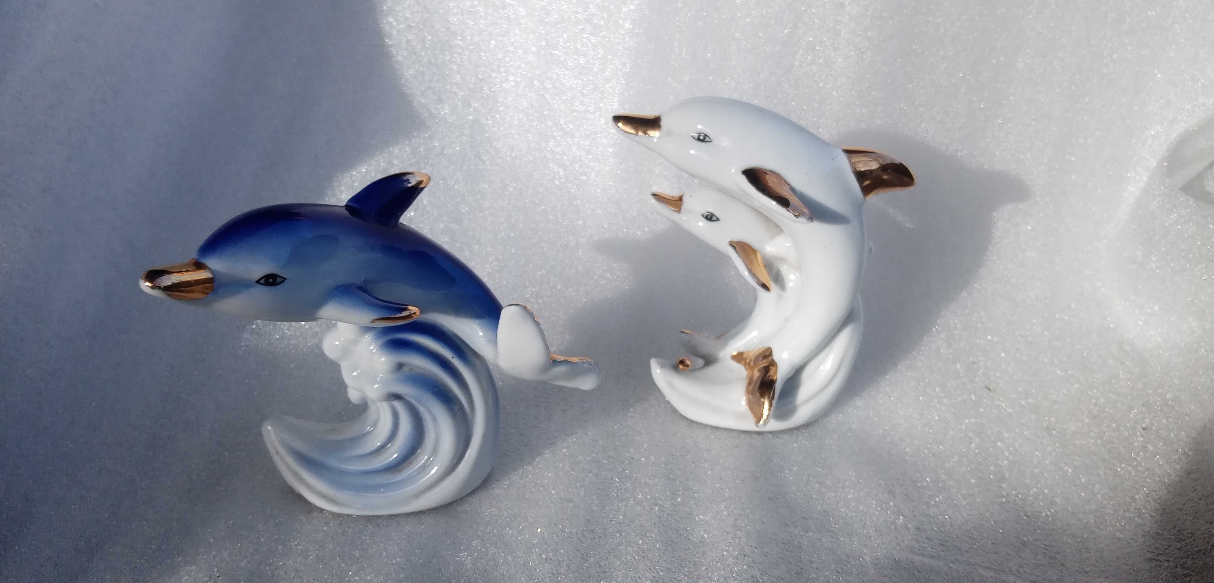 figurki /figurka delfiny porcelana