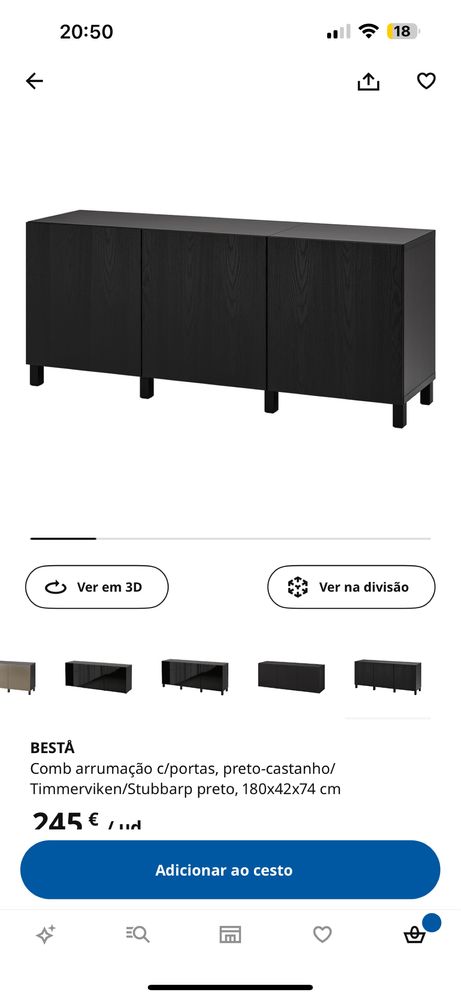 Aparador preto ikea com vidro
