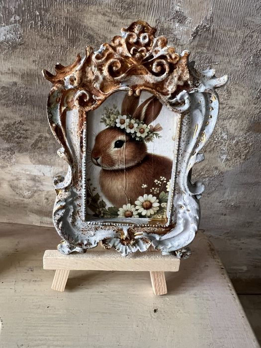 Vintage ramka z zajaczkiem