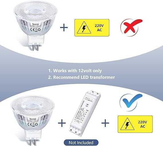 tasmor żarówki 6 sztuk Lampa LED MR16 GU5.3 4 W 420 LM 2700 K