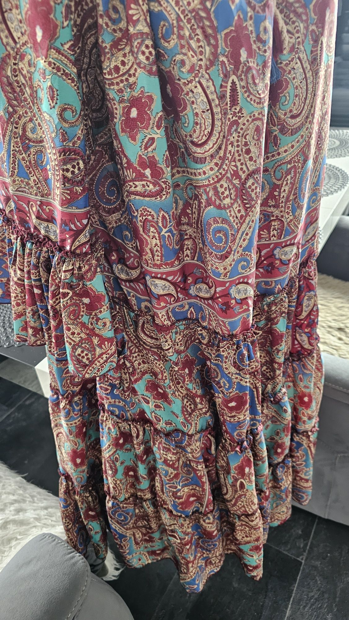 Indyjska sukienka boho po jednym użyciu uni