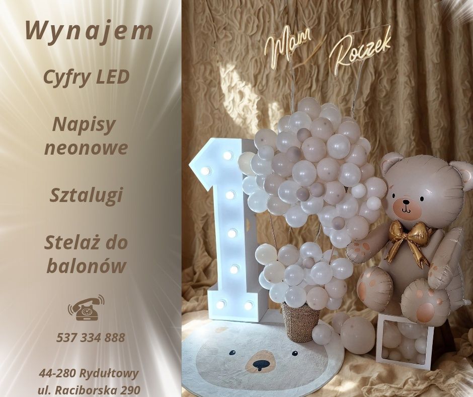 Wynajem Napisów Neonowych, Cyfr LED 120 cm