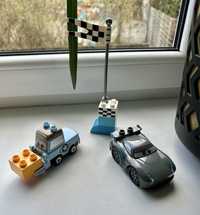 Klocki Lego duplo seria z filmu auta flaga budowlane