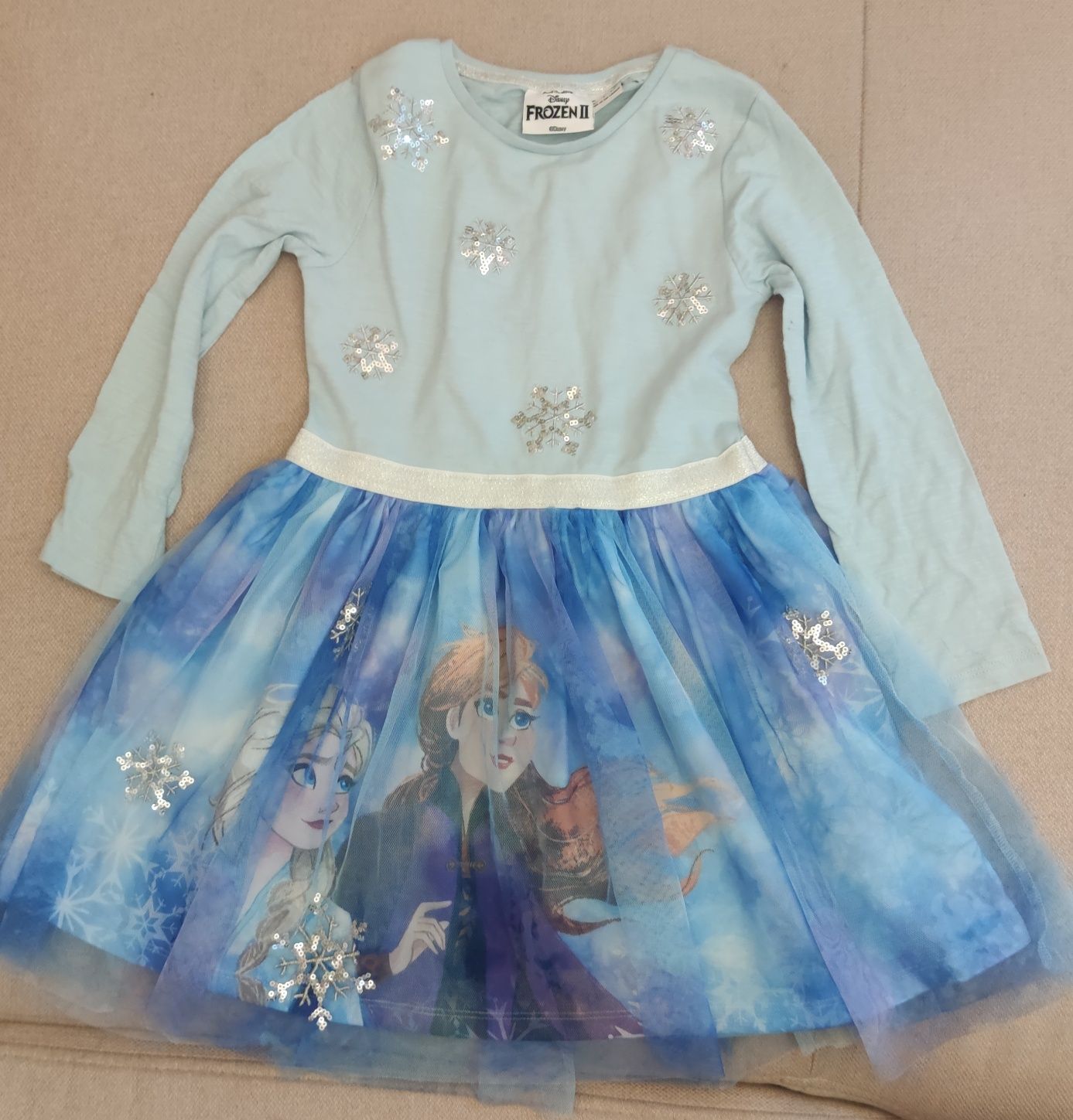 Nowa sukienka Disney Frozen Kraina Lodu Elza tiulowa F&F 5-6 116