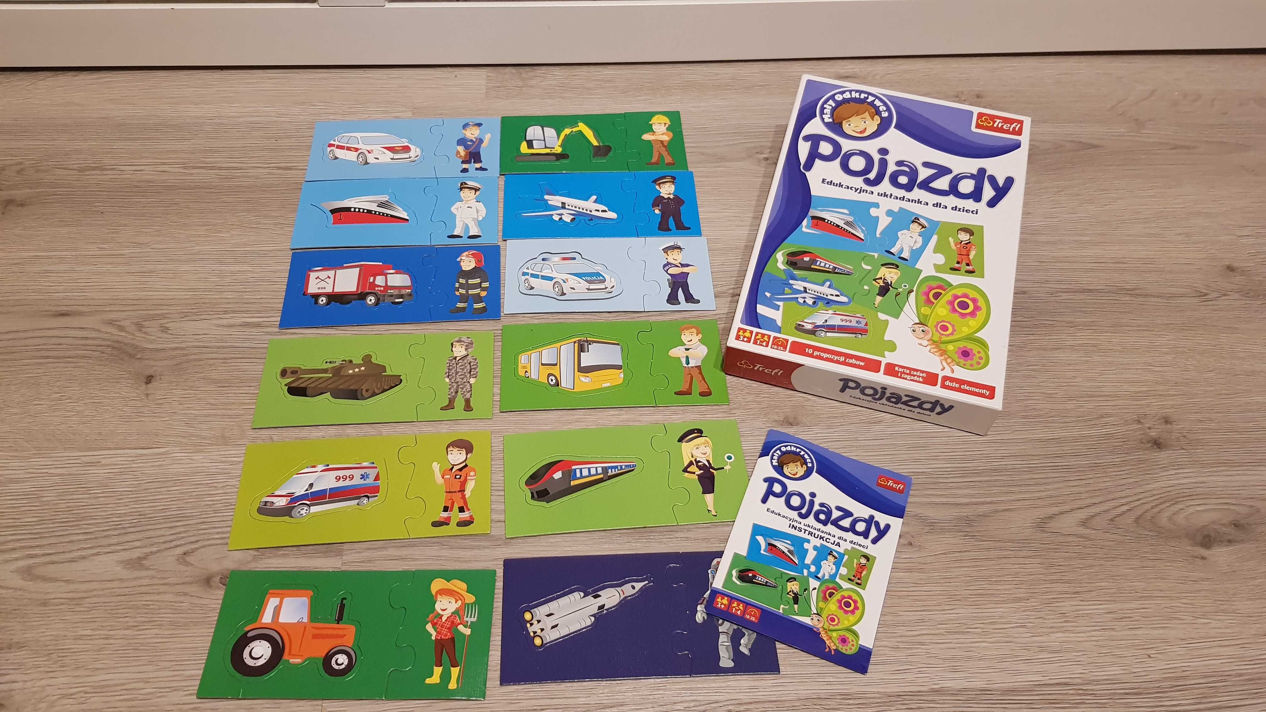 Pojazdy edukacyjna układanka,puzzle cyferki