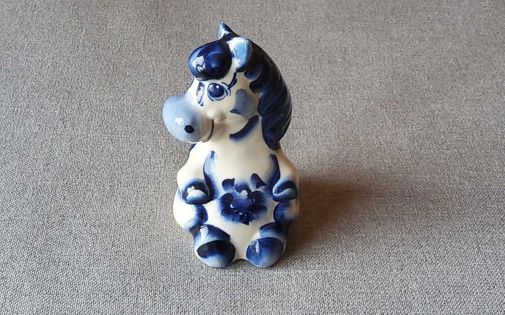 Лошадка Гжель, ручная работа Статуэтка / фигурка Лошадь Символ года