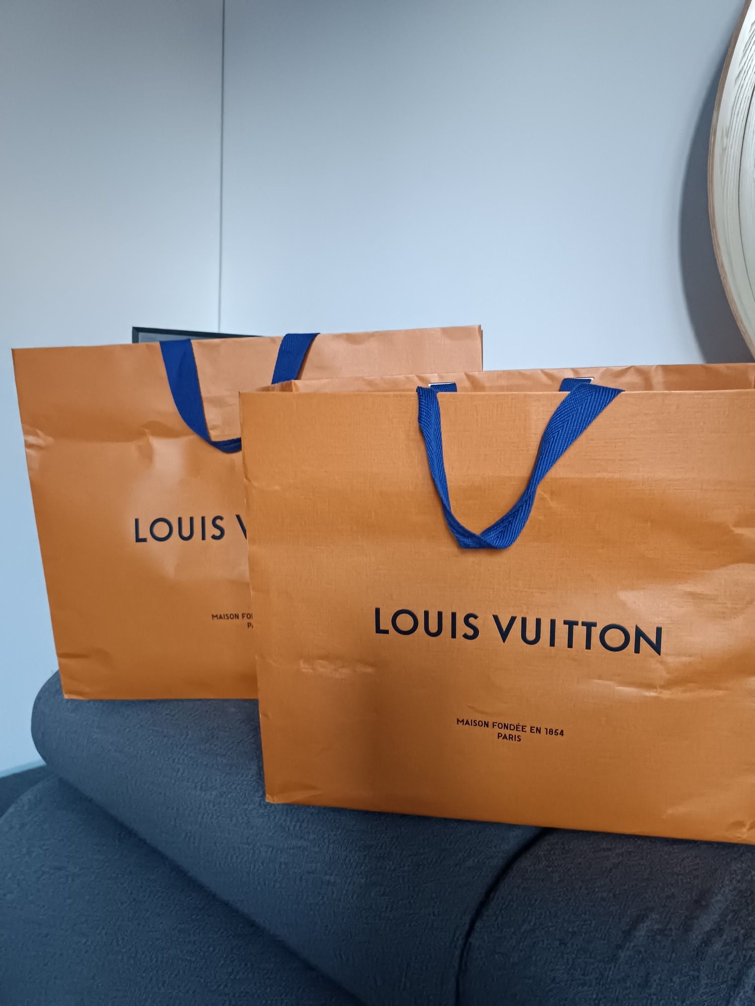 Zestaw dwie torby zakupy LV Louis Vuitton oryginalne duże