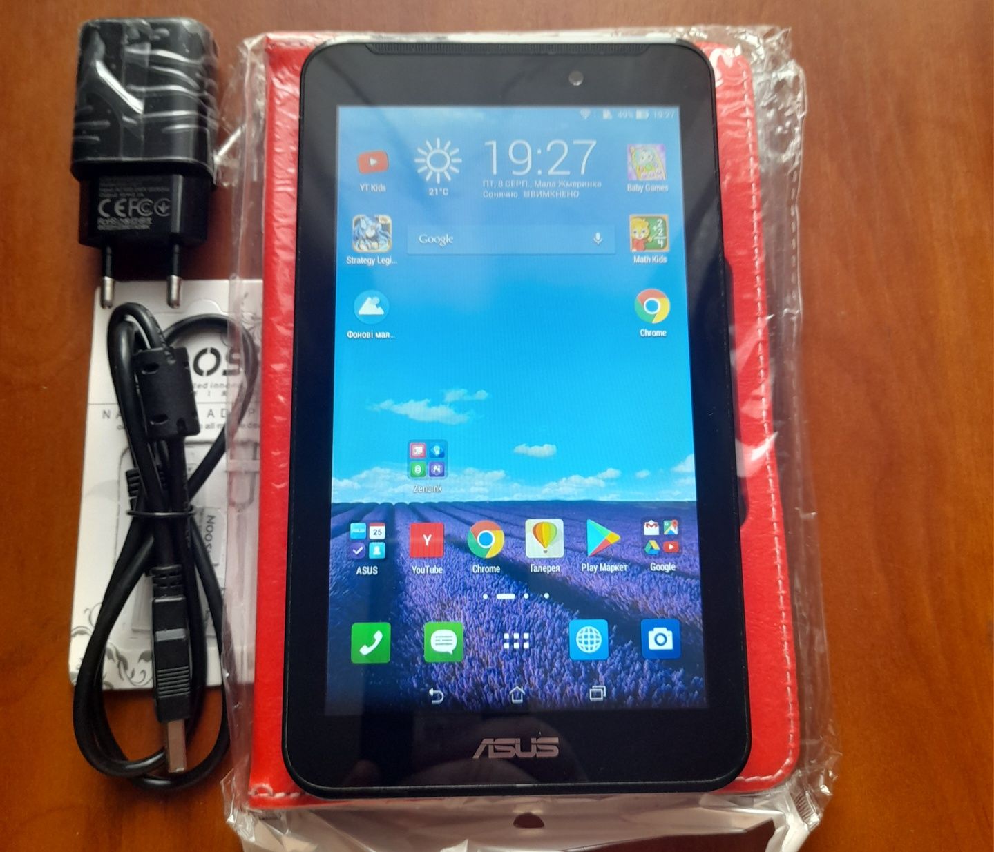Asus FonePad 7" IPS +новий чохол книжка+ Зарядка, сім картою, з 3g