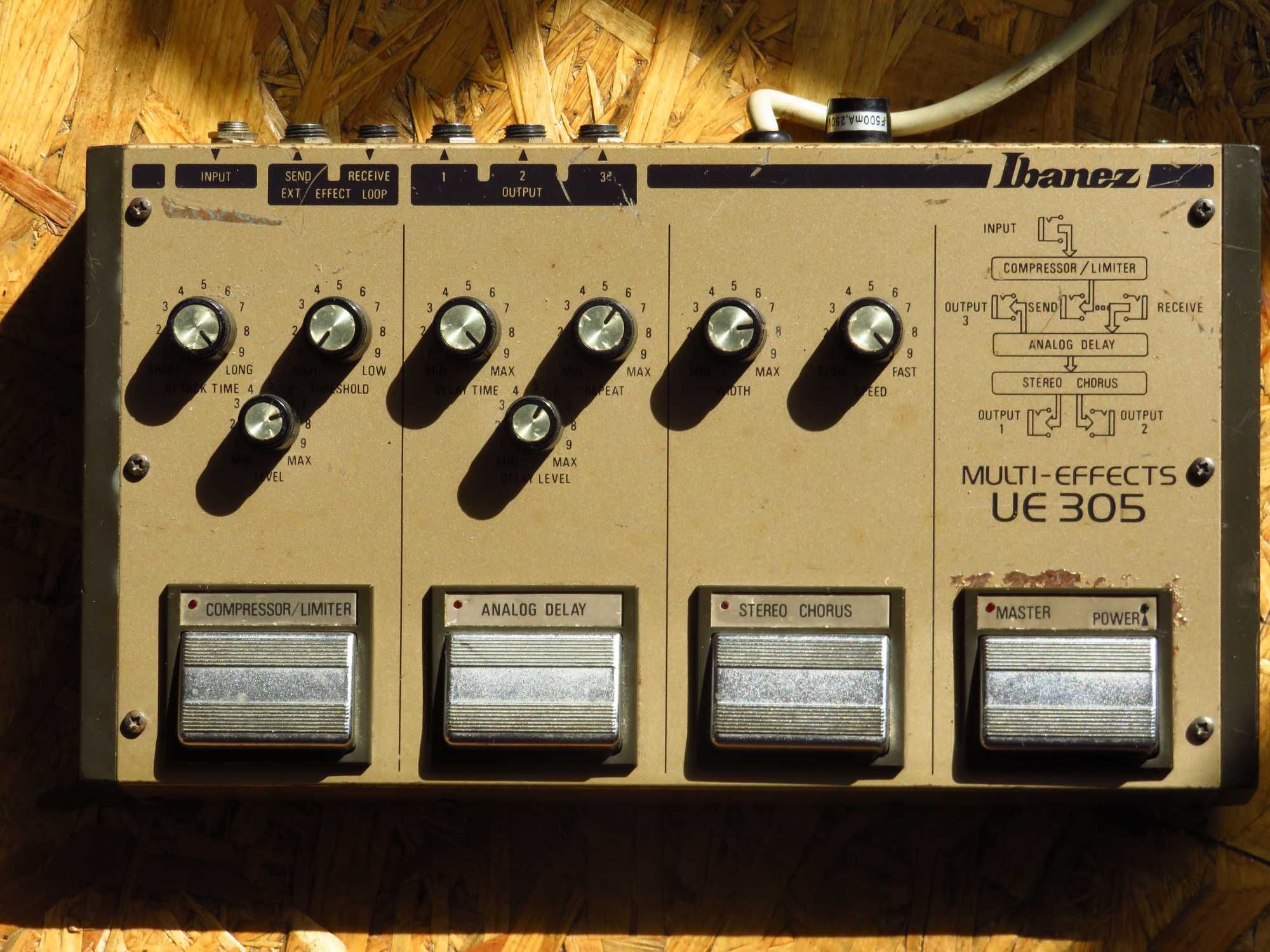 Ibanez UE305 Multi-Effects 1980s - Gold - Pedaleira vintage de 1979