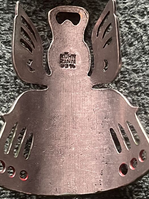 Cynowa figurka świąteczna vintage (niemiecka)