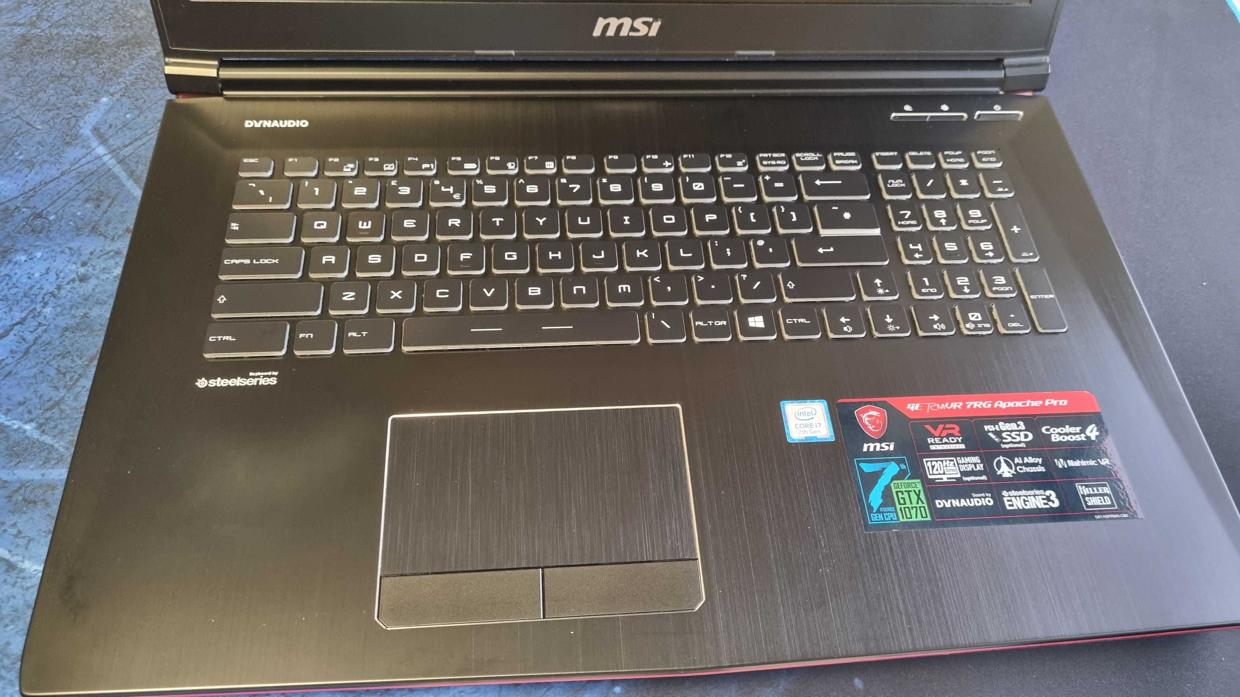 Mocny laptop MSI GE72MVR 7RG Apache Pro GTX 1070 i7 16GB 17.3"