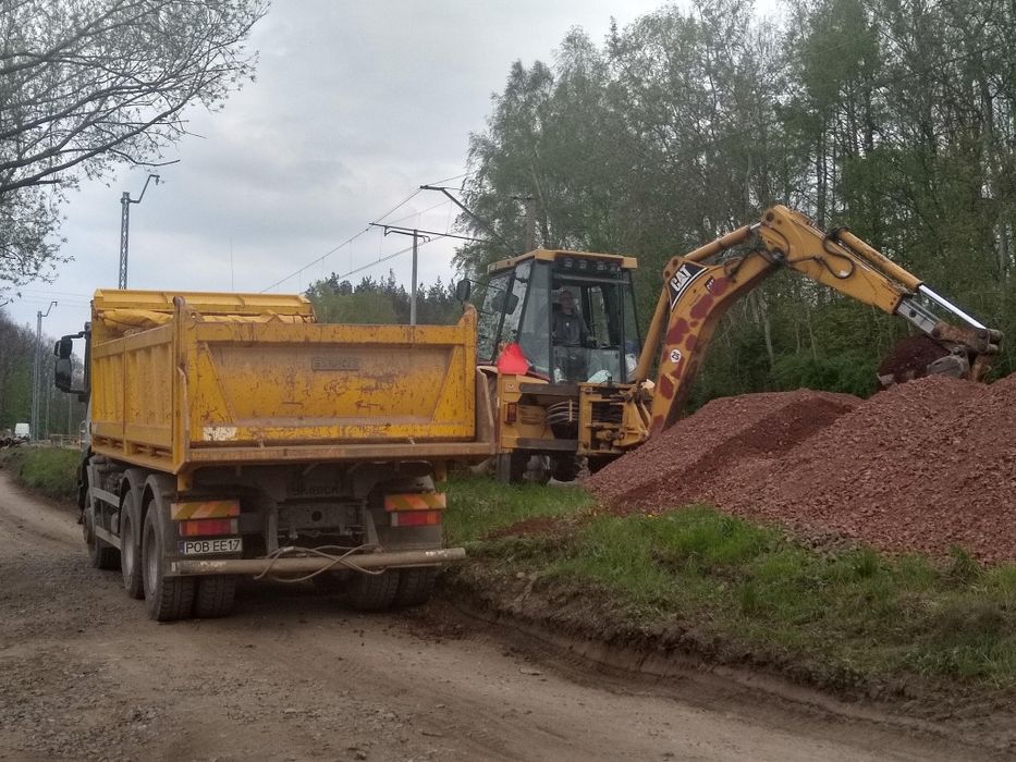 Uslugi wywrotką koparko ładowarką kucie młotem zagęszczarki zgrzewarki