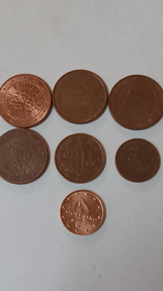 Lote moedas 1 2 5 cêntimos (raras)