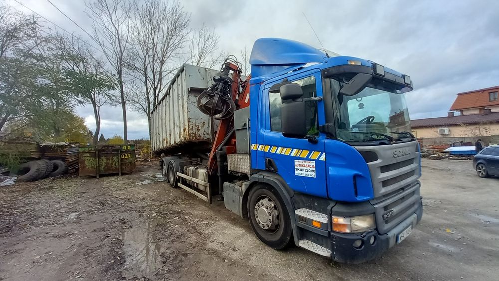 Sprzedam Scania p310 hakowiec plus  hds z chwytakiem do złomu