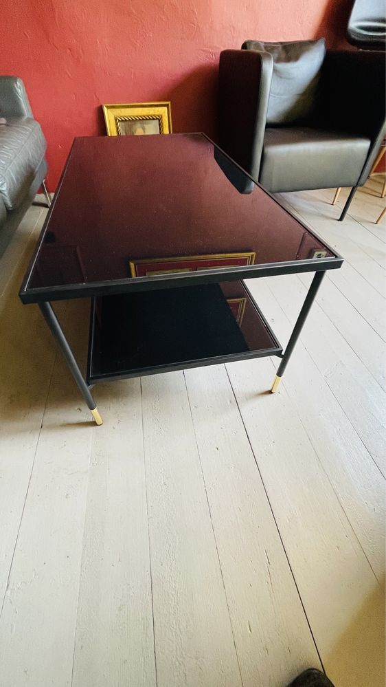 Stolik kawowy czarny szklany Ikea