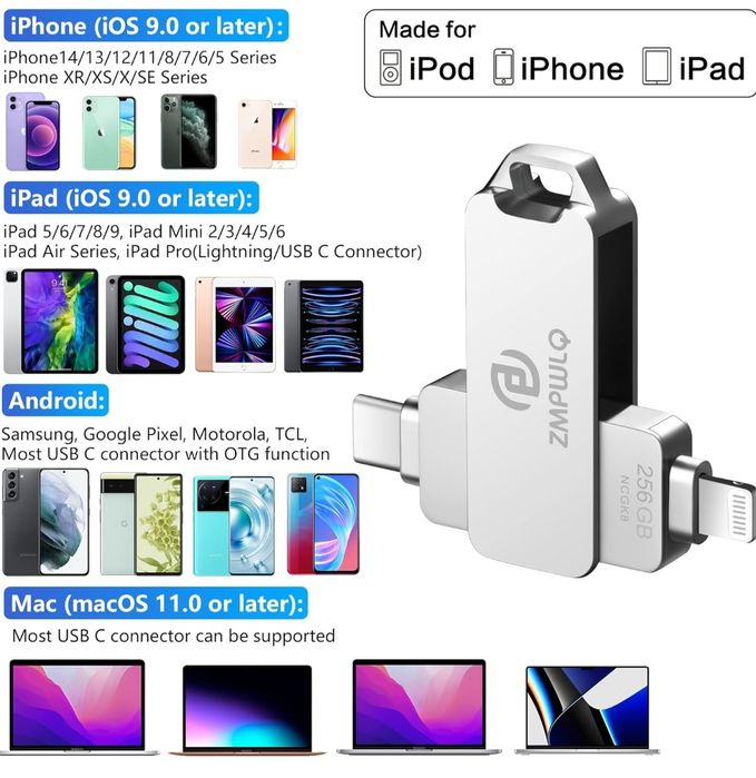 ZMPWLQ Pendrve 256 GB Apple MFi Certified