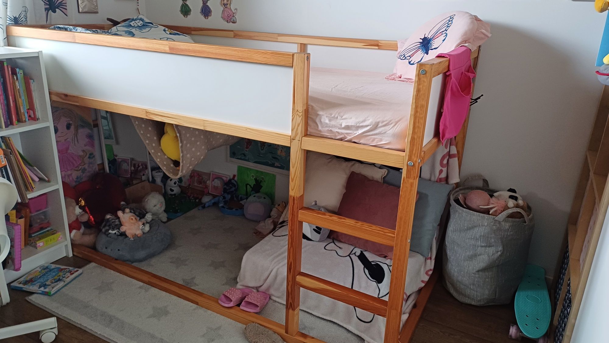 Łóżko dwustronne Ikea Kura + materac 200x90