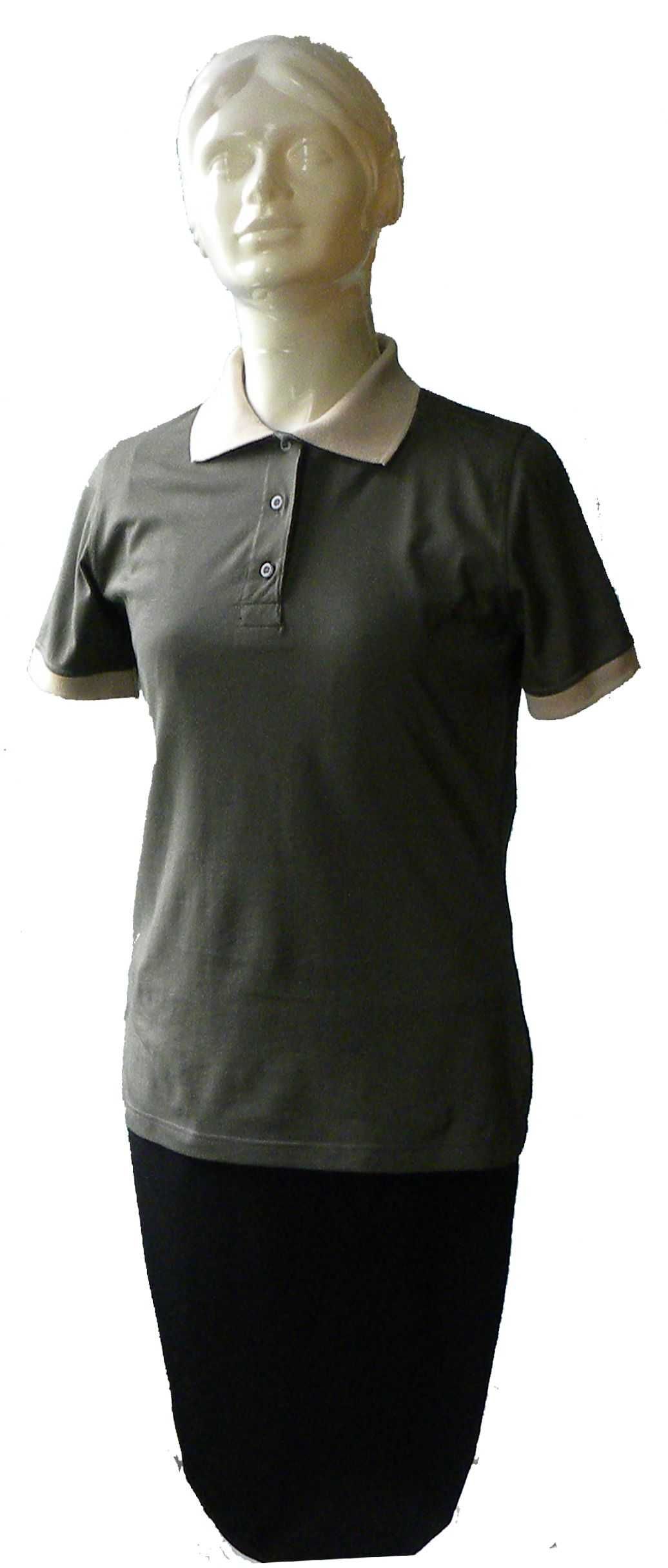 polo damska   krótki rękaw, kolor zielony,dodatki beż   r. S-XXL
