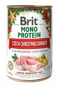 BRIT mono protein mokra karma dla psa KARP- ŚWIĄTECZNY OBIADEK 0,4 kg