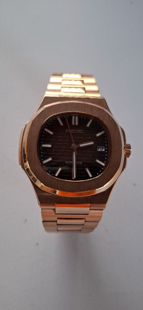 Zegarek SeikoMod Nautilus seiko Automatyczny złoty