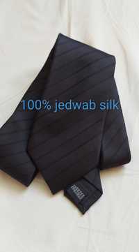 krawat jedwabny 100% jedwab silk czarny