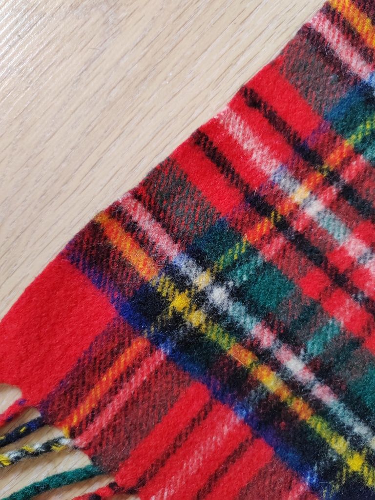 Wełniany koc vintage Woolmark koc z wełny brytyjski