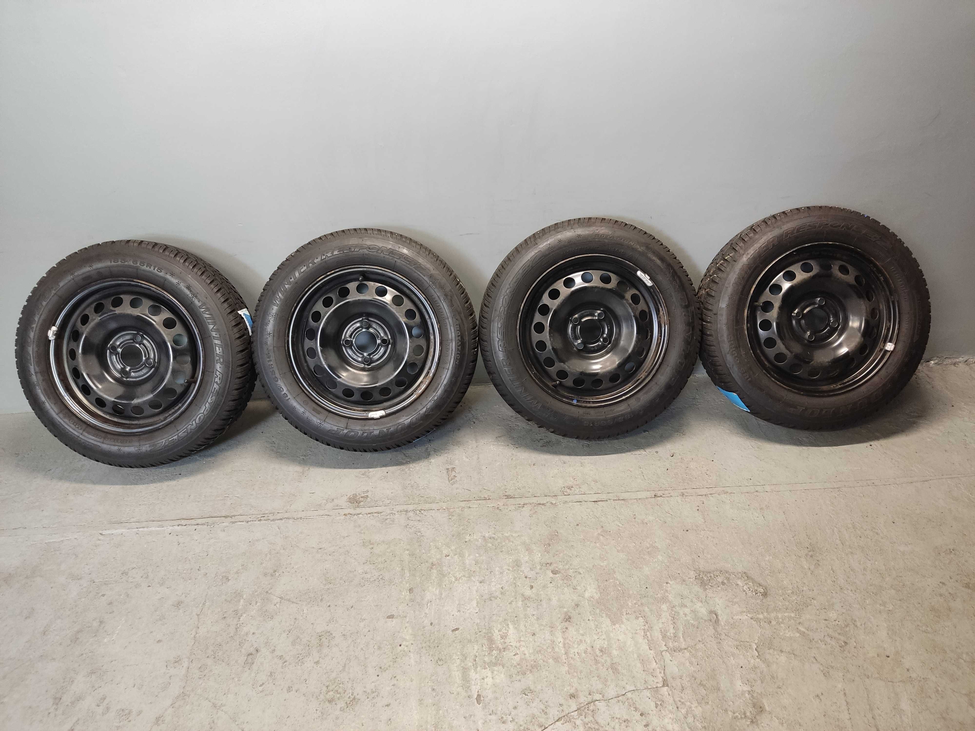 Koła stalowe 15 Renault Clio 4x100 Dacia Sandero 185/65R15 Dunlop, 20r