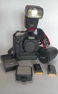 Canon 7D + lentes + flash + mochila
