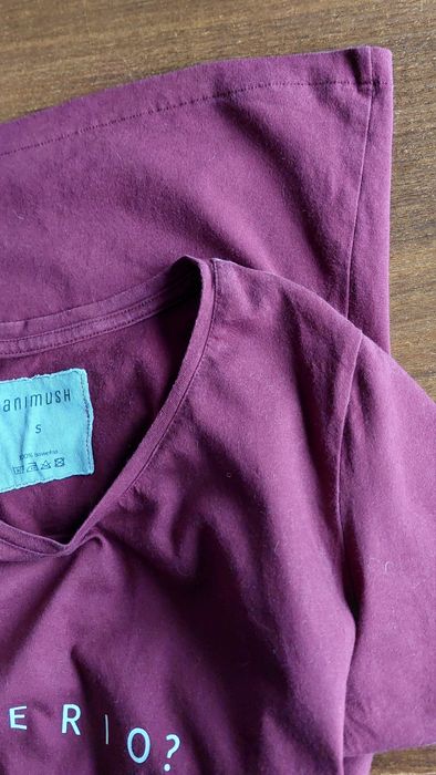 Animush r.S napis "serio?" bordowy T-shirt
