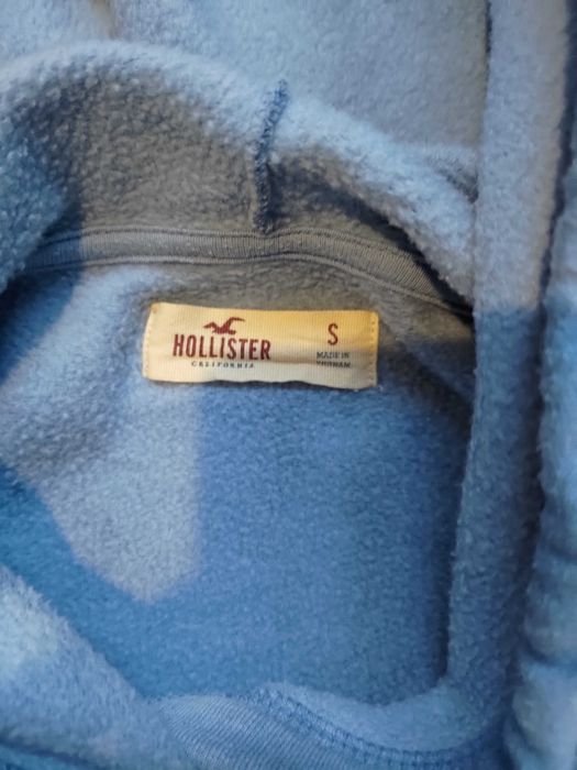 Bluza Hollister S kangurka z kapturem niebieska mega jakość kurtka