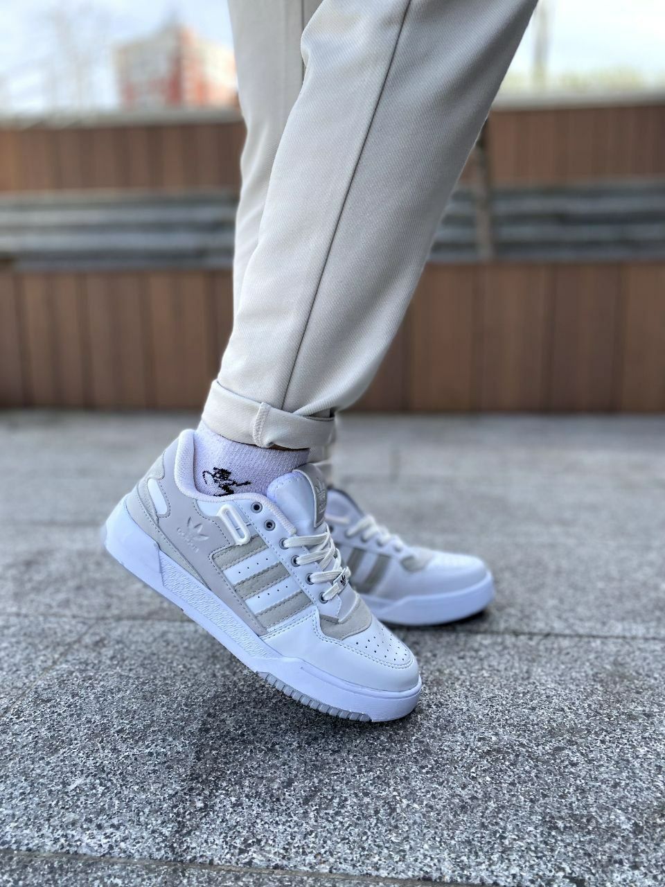 Adidas forum white&gray/Мужские кросовки/Чоловічі кросівки/Адидас