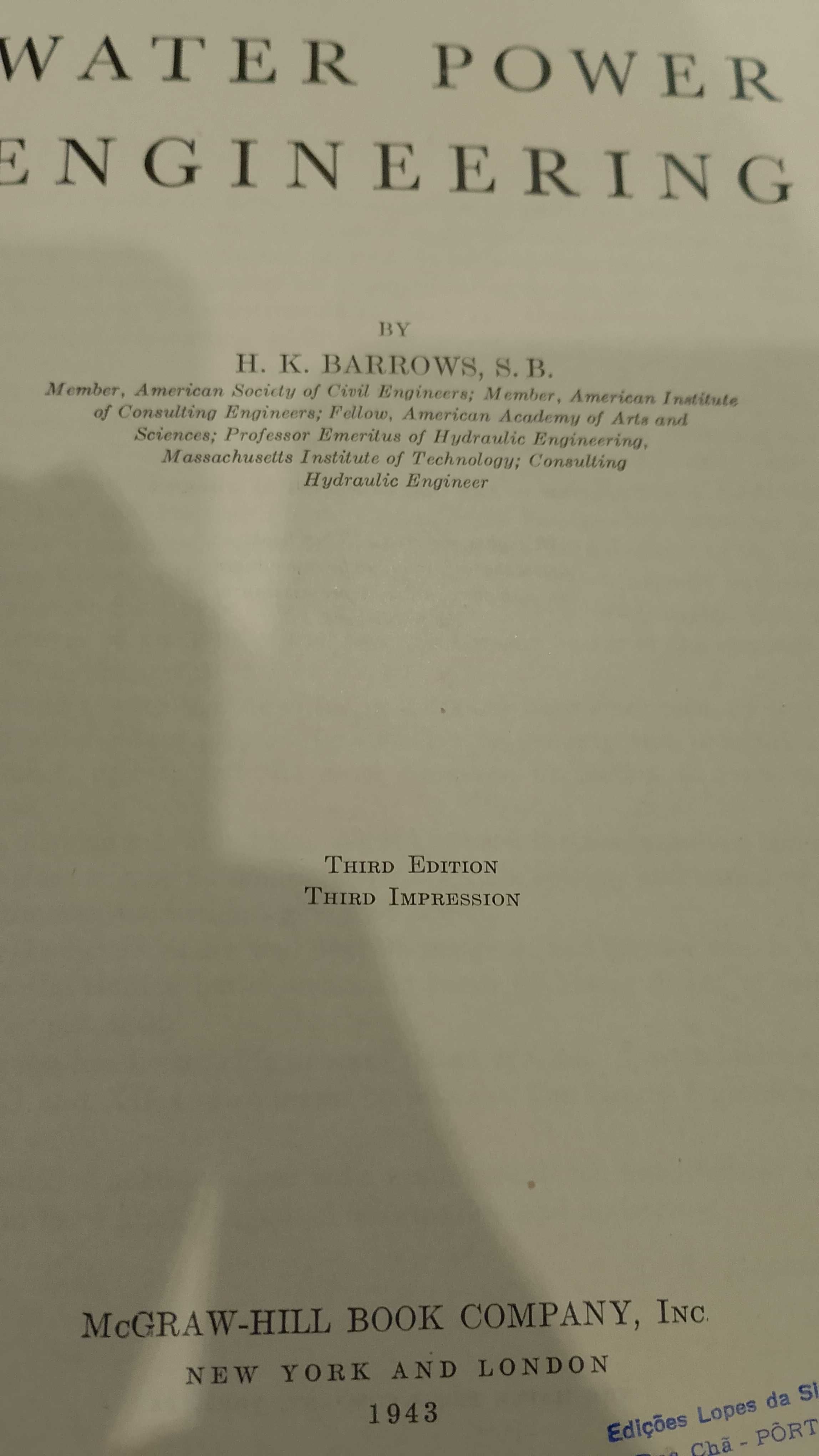 Water Power Engineering - H. K. Barrows (1943)