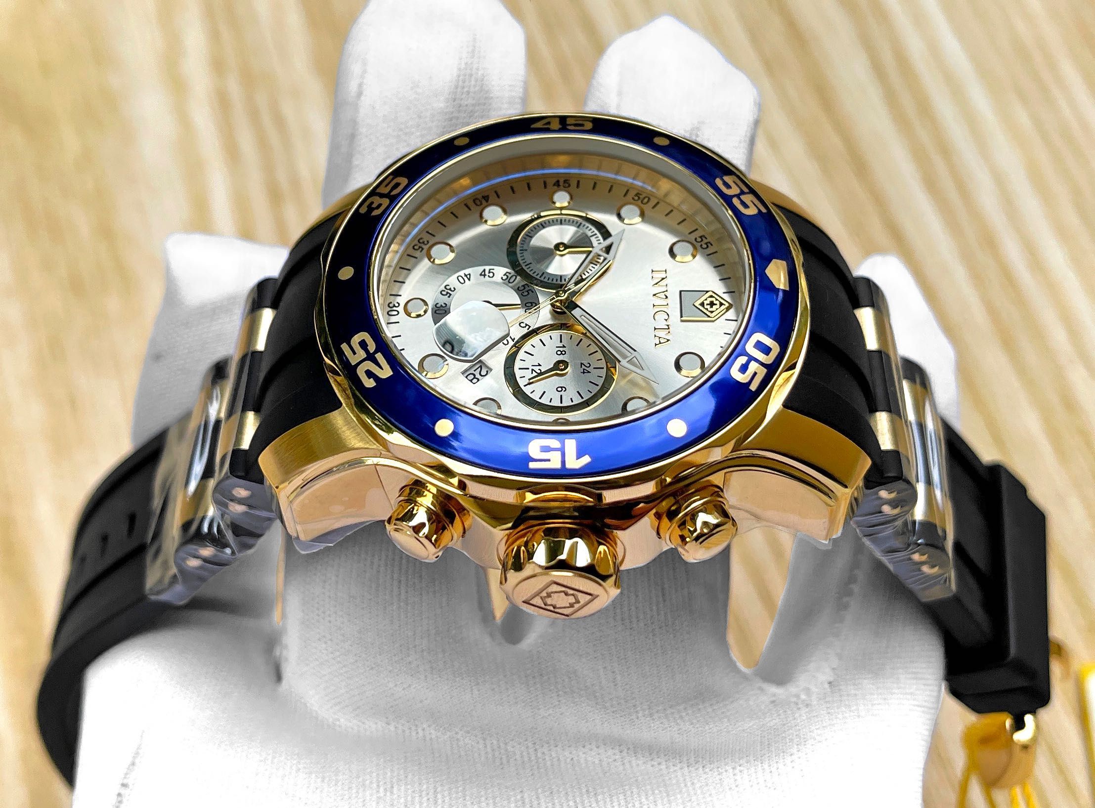 Мужские часы Invicta 17880 Pro Diver Scuba Blue Gold Chronograph