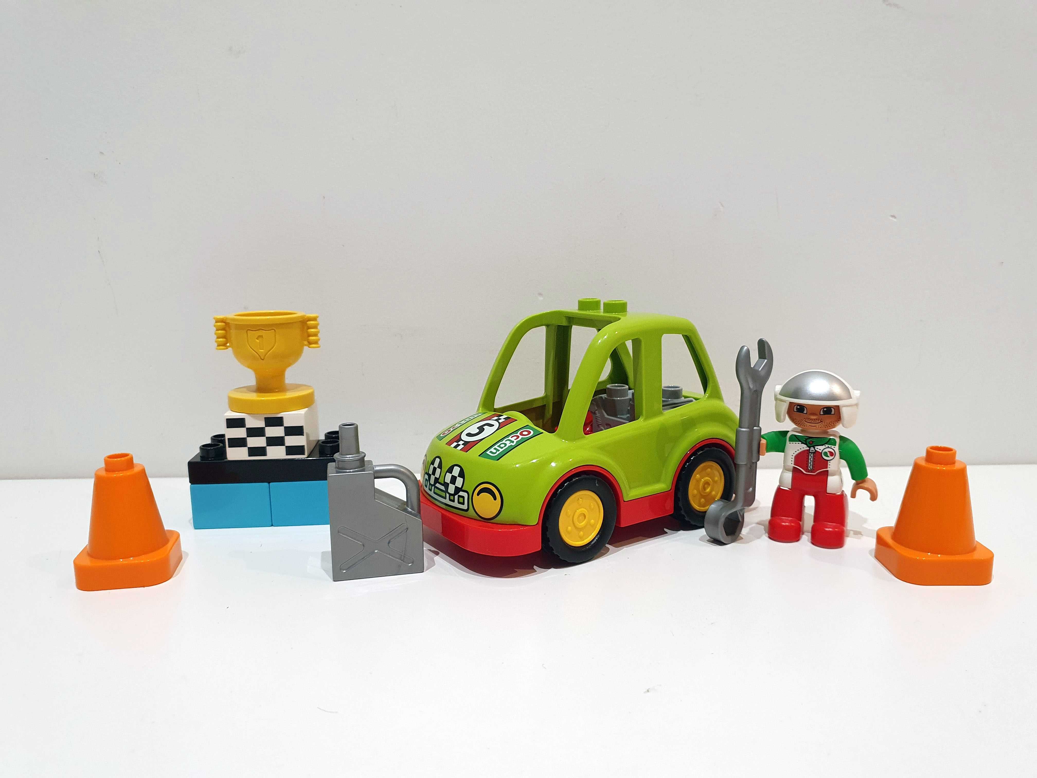 Lego DUPLO 10589 auto wyścigowe auto kanister pachołek puchar klocki