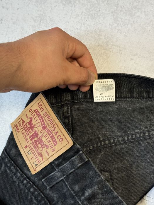 Винтажные джинсы Levi’s 505 made in Mexico черные мужские (оригинал)