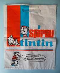 SPIROU + TINTIN + GASTON - Raro Saco Plástico dos anos 70
